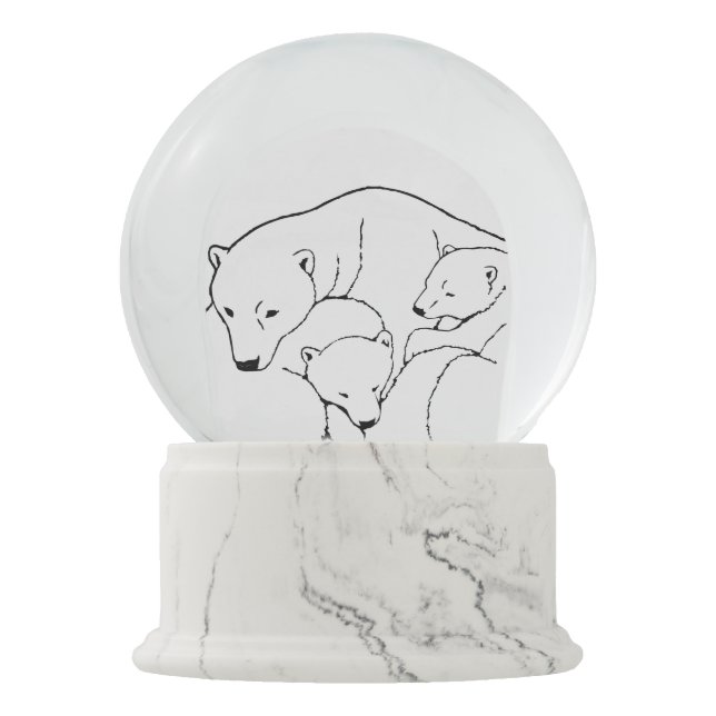 Bärn-Schnee-Kugel-kundenspezifischer Eisbär u. CUB Schneekugel (Vorderseite)