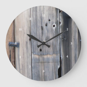Barn Wood Clock Design Große Wanduhr