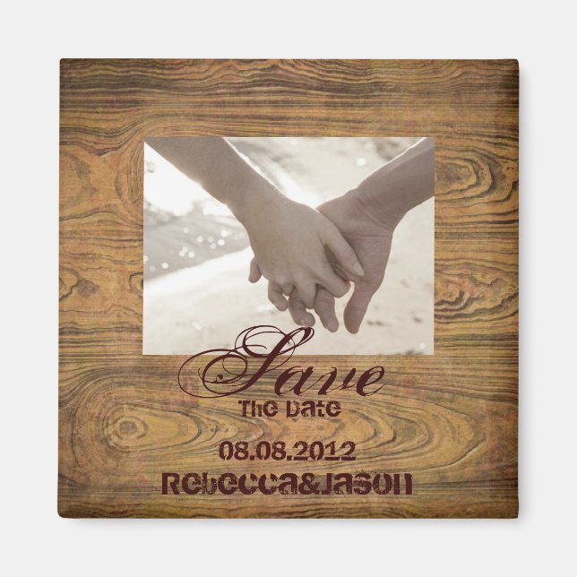 Barn wood Country Cowboy Wedding speichern Sie das Magnet (Vorne)
