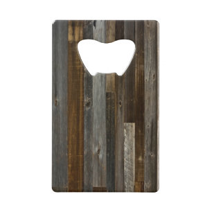 Barn Wood Flasche Öffnung Kreditkarte Größe Geldbeutel Flaschenöffner
