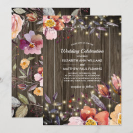 Barn Wood | Herbst-Blume | Hochzeitsfeiern Einladung