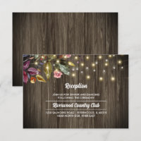 Barn Wood | Herbstliche Blume Hochzeitskarte