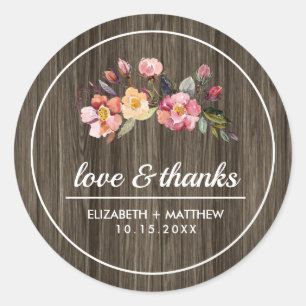 Barn Wood   Hochzeiten im Herbst Blume Runder Aufkleber
