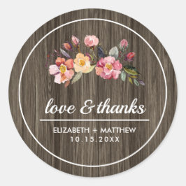 Barn Wood | Hochzeiten im Herbst Blume Runder Aufkleber