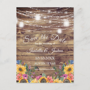 Barn Wood   Leuchtenfolge Save the Date Postkarte