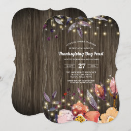 Barn Wood String Lights Blumenfest Erntedank Fest Einladung