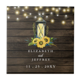 Barn Wood String Lights Sonnenblumen Hochzeit Fliese