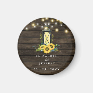 Barn Wood String Lights Sonnenblumen Hochzeit Magnet