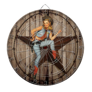 Barn Wood Texas Star Western Country Cowgirl Dartscheibe