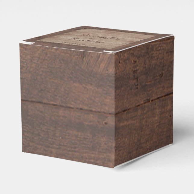Barn Wood und Birch Country Wedding Box Geschenkschachtel (Vorderseite)