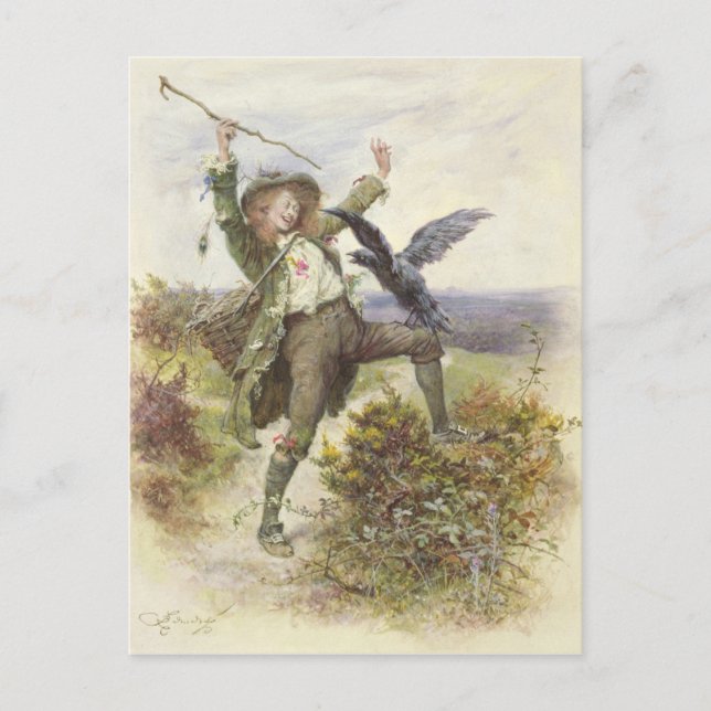Barnaby Rudge und Raven Grip Postkarte (Vorderseite)