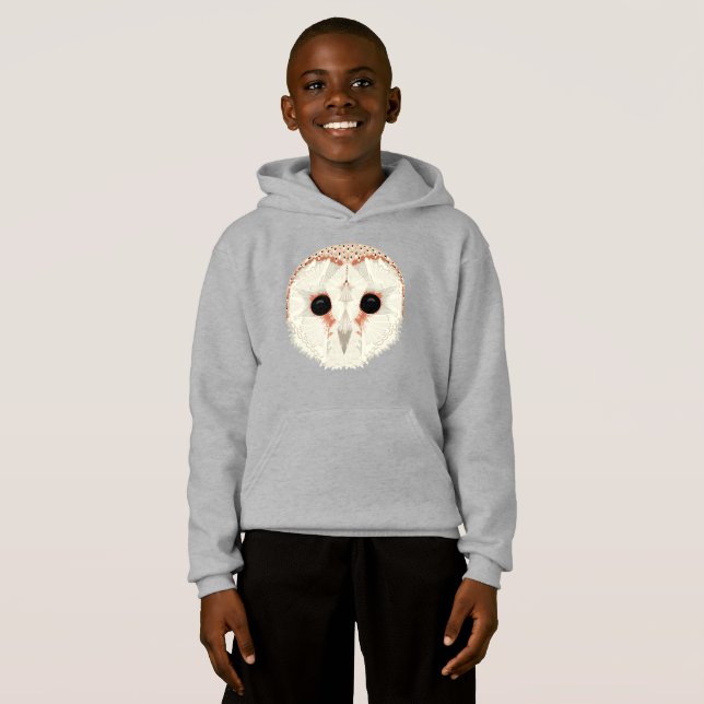 Barne Owl Kids Unisex Sweat - shirt à capuche de b (Devant entier)