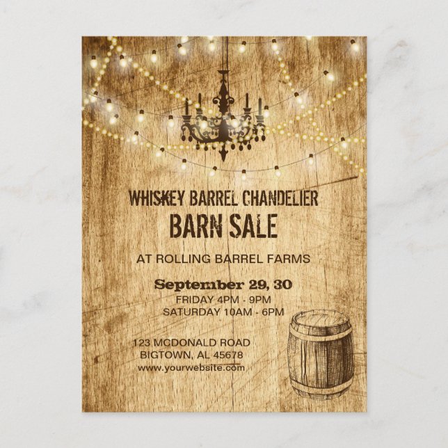 Barne Vente carte postale avec lustre, whisky bari (Devant)