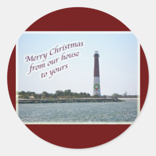 Barnegat Leuchtturm-Weihnachtsaufkleber Runder Aufkleber