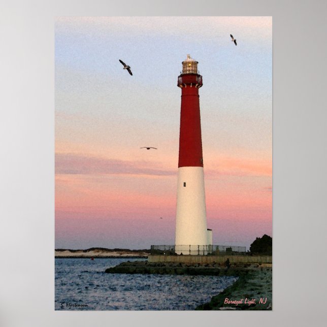 Barnegat Light, Long Beach Island, NJ Poster (Devant)