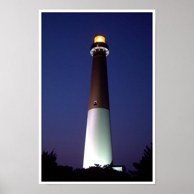 Barnegat Lighthouse in Night Poster (Vorne)
