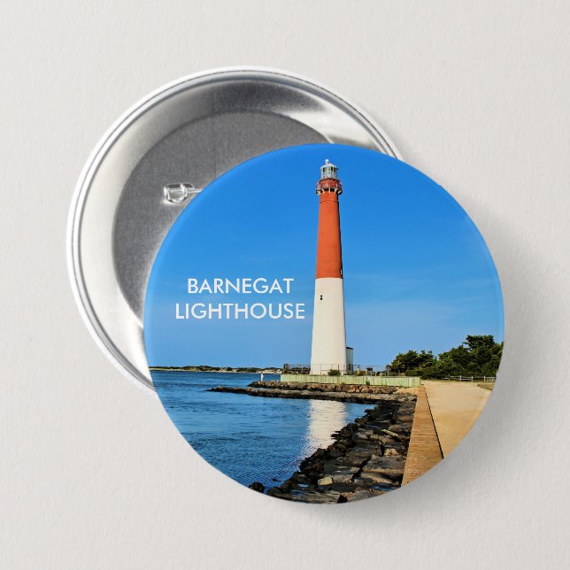Barnegat Lighthouse, New Jersey Button (Vorne & Hinten)