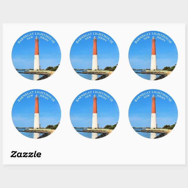 Barnegat Lighthouse, New Jersey Round Stickers (Blatt)
