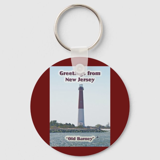 Barnegat Lighthouse NJ Greetings Schlüsselanhänger (Vorderseite)