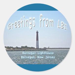 Barnegat Lighthouse (Old Barney) Grüße LBI Runder Aufkleber