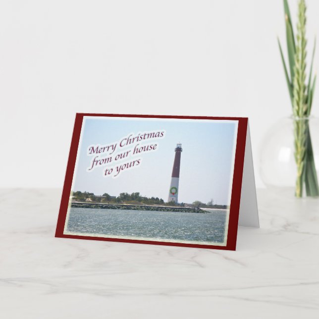 Barnegat Lighthouse Weihnachtskarte Feiertagskarte (Vorderseite)