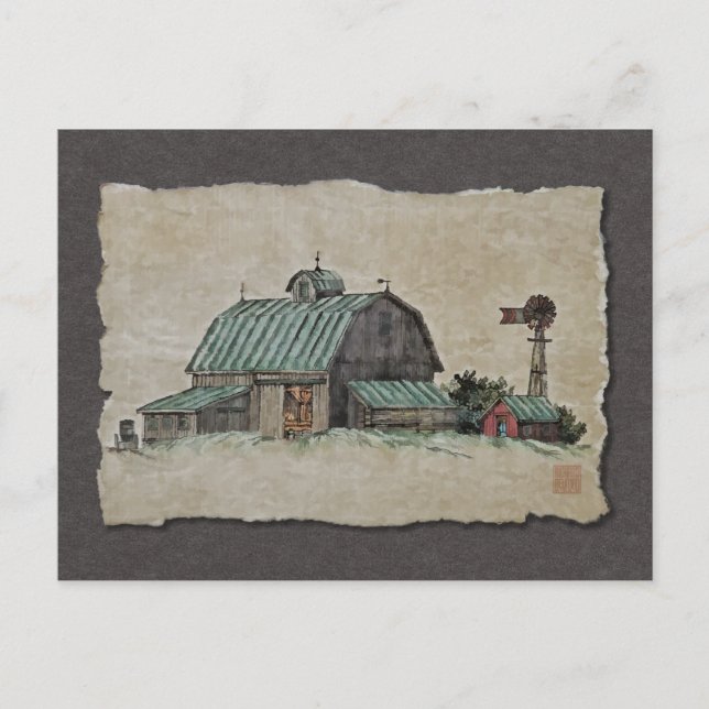 Barnenkornrippe & Windmill Postkarte (Vorderseite)