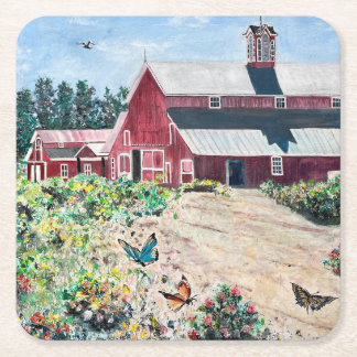 Barnes und Schmetterlinge Rechteckiger Pappuntersetzer