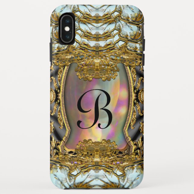 Barnetcue Dubois Girly Baroque II Monogramm Case-Mate iPhone Hülle (Rückseite)