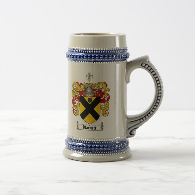 Barnett Wappen Stein/Barnett Familienwappen Bierglas (Rechts)