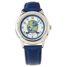 Barney-Jungs-Name bedeutet, dass Wappen blau grün  Armbanduhr
