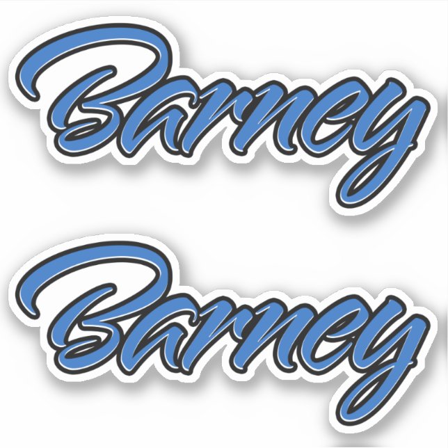 Barney Name blue Aufkleber Sticker Stickerset (Vorderseite)