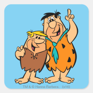 Barney Rubble und Fred Flintstone Quadratischer Aufkleber
