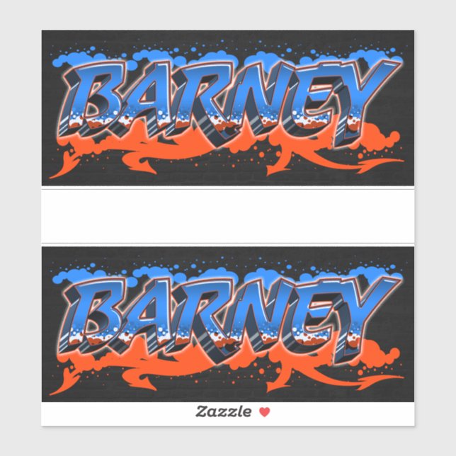 Barney Vorname Name Graffiti Aufkleber Sticker (Blatt)