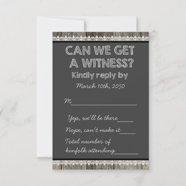Barnholz Rustikale Halbpension Country Wedding UAW RSVP Karte (Vorderseite)
