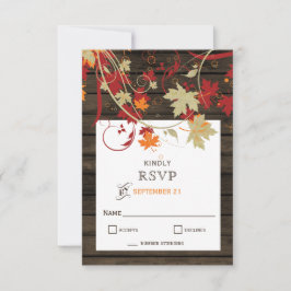 Barnholz Rustikale Herbstlaube Hochzeit RSVP Karte