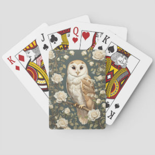 Barnowl und White Roses William Morris Inspiriert Spielkarten
