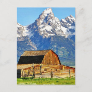 Barns Grand Tetons Mountains Postkarte