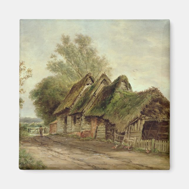 Barns in Flatford (Öl auf Leinwand) Magnet (Vorne)