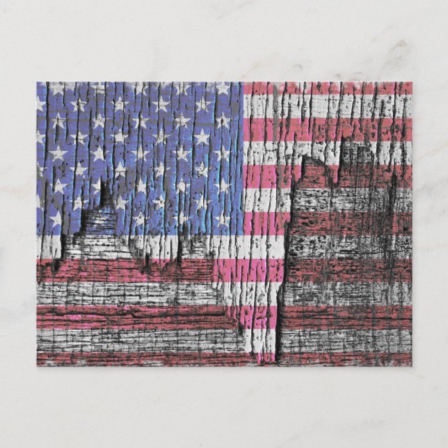 Barnschälerei Painted Patriotic American Flag Postkarte (Vorderseite)