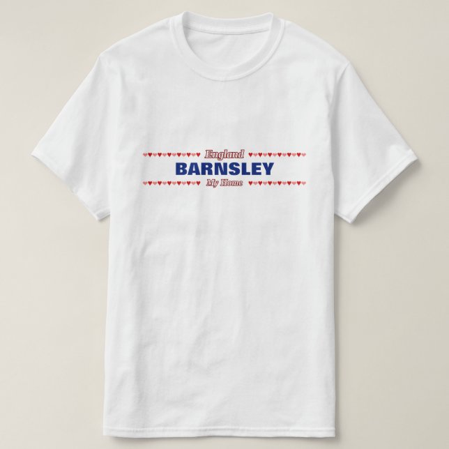 BARNSLEY - mein Zuhause - England; Rote u. rosa T-Shirt (Design vorne)