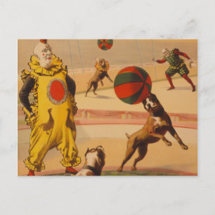 Barnum & Bailey - Wunderbare Fußballhunde Postkarte