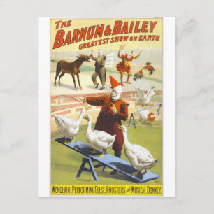 Barnum und Bailey Vintage Zirkusposter Postkarte