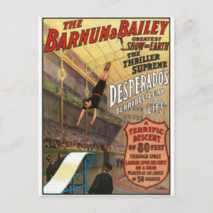 Barnum und Baileys Desperados Todessturz Postkarte