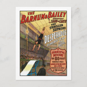 Barnum und Baileys Desperados Todessturz zum Leben Postkarte