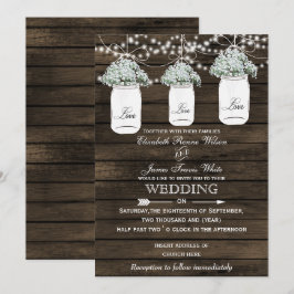 Barnwood Baby's Atem Mason Glas Hochzeit lädt ein Einladung