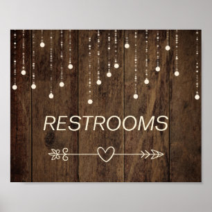 Barnwood Fairy Lights Rechts Pfeil Badezimmer Zeic Poster