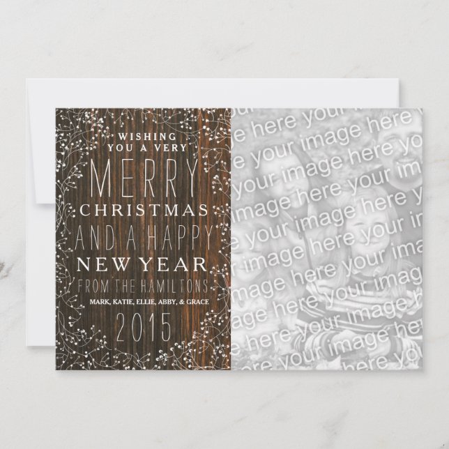 Barnwood + Gipskraut Foto Weihnachten (Vorderseite)