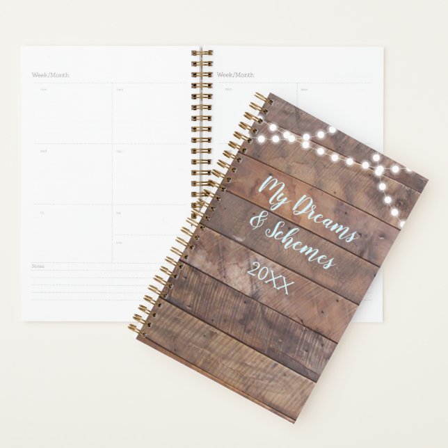 Barnwood Lights Aqua Rustic Jour Personnalisé (Devant avec enveloppe)