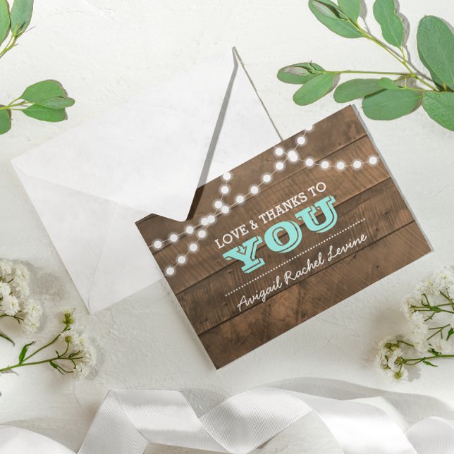 Barnwood Lights Aquamarin B"H Bat Mitzvah Vielen D Dankeskarte (Von Creator hochgeladen)