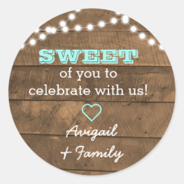 Barnwood Lights Aquamarin Sweet Leckerei Beutel Au Runder Aufkleber